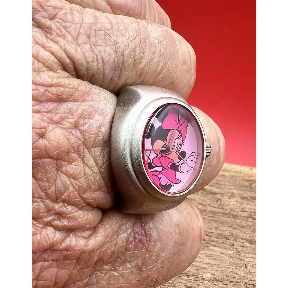 Vintage Disney Minnie Mouse Finger Ring Watch Working Japan Mov’t DIS/R/03 Rare